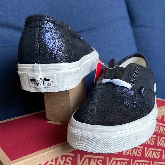 Vans Authentic Cracked Leather Black / Blue Men’s - Picture 10 of 16